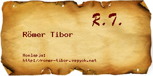 Römer Tibor névjegykártya